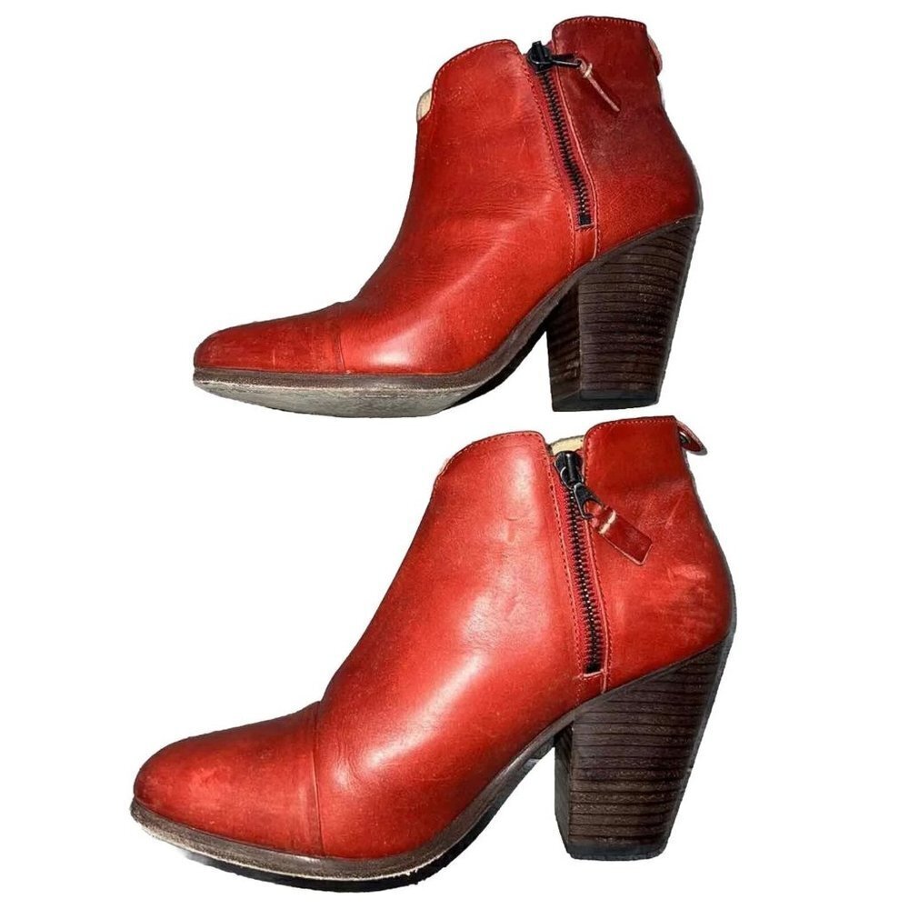 Rag & Bone Red Margot Booties Women Red Size 38,5 Leather Shoes Boots